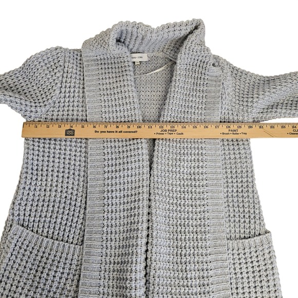 John + Jenn Chunky Knit S Cardigan Blue Cozy Oversized Lagenlook Boho Minimalist - Picture 9 of 16